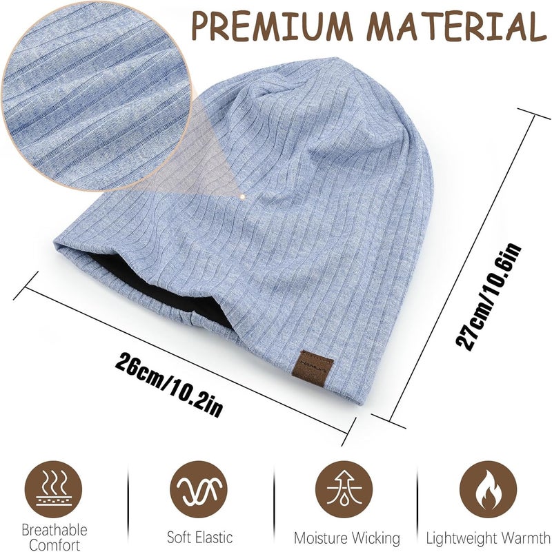 HAMUNI Slouchy Beanie for Men Women Soft Lightweight Running Beanie Hat Chemo Cap Skull Cap - Image 3